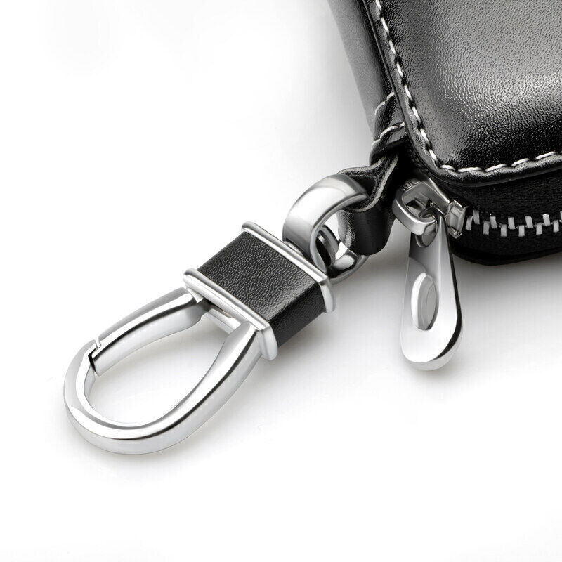 Cowhide Leather Car Key Case Keychain Remote Key Fob Cover for Cadillac