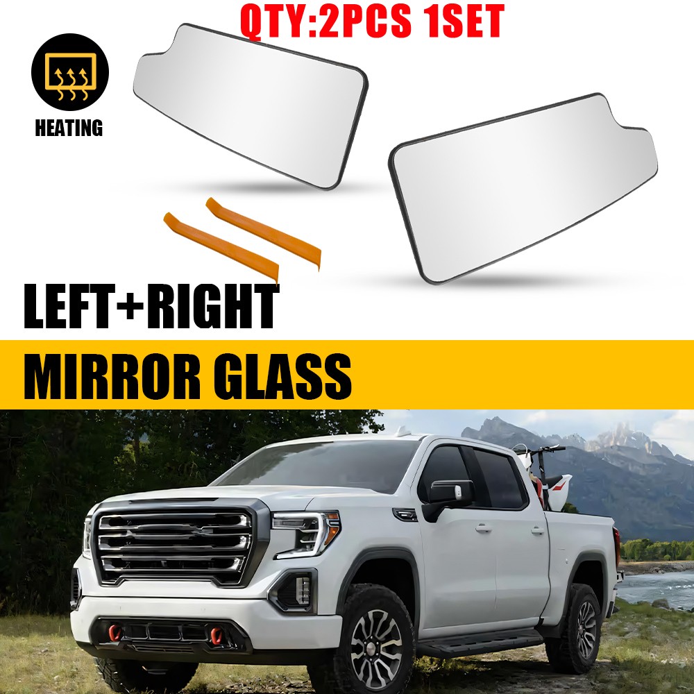 Heated Lower Mirror Glass Driver Passenger Side For Silverado 2020-2021 2-20X