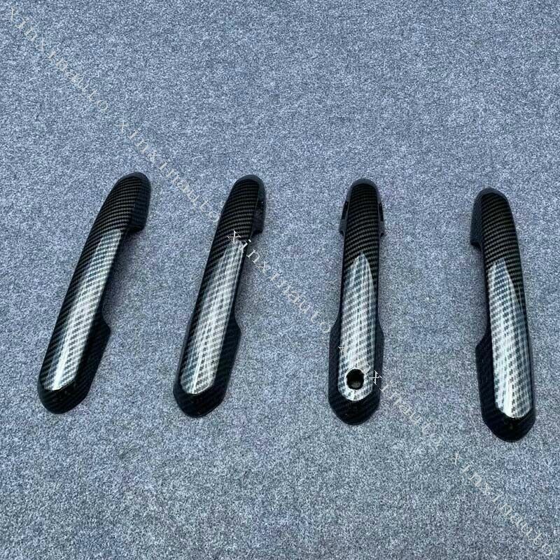 Carbon Fiber Texture Door Handle Molding Cover Trim 4X For Toyota RAV4 2019-2023