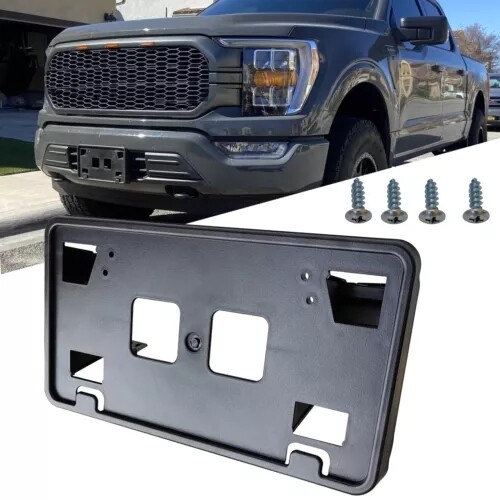 Front License Plate Holder Mount Frames Bracket For 2021-2023 Ford F150 3.3 5.0L