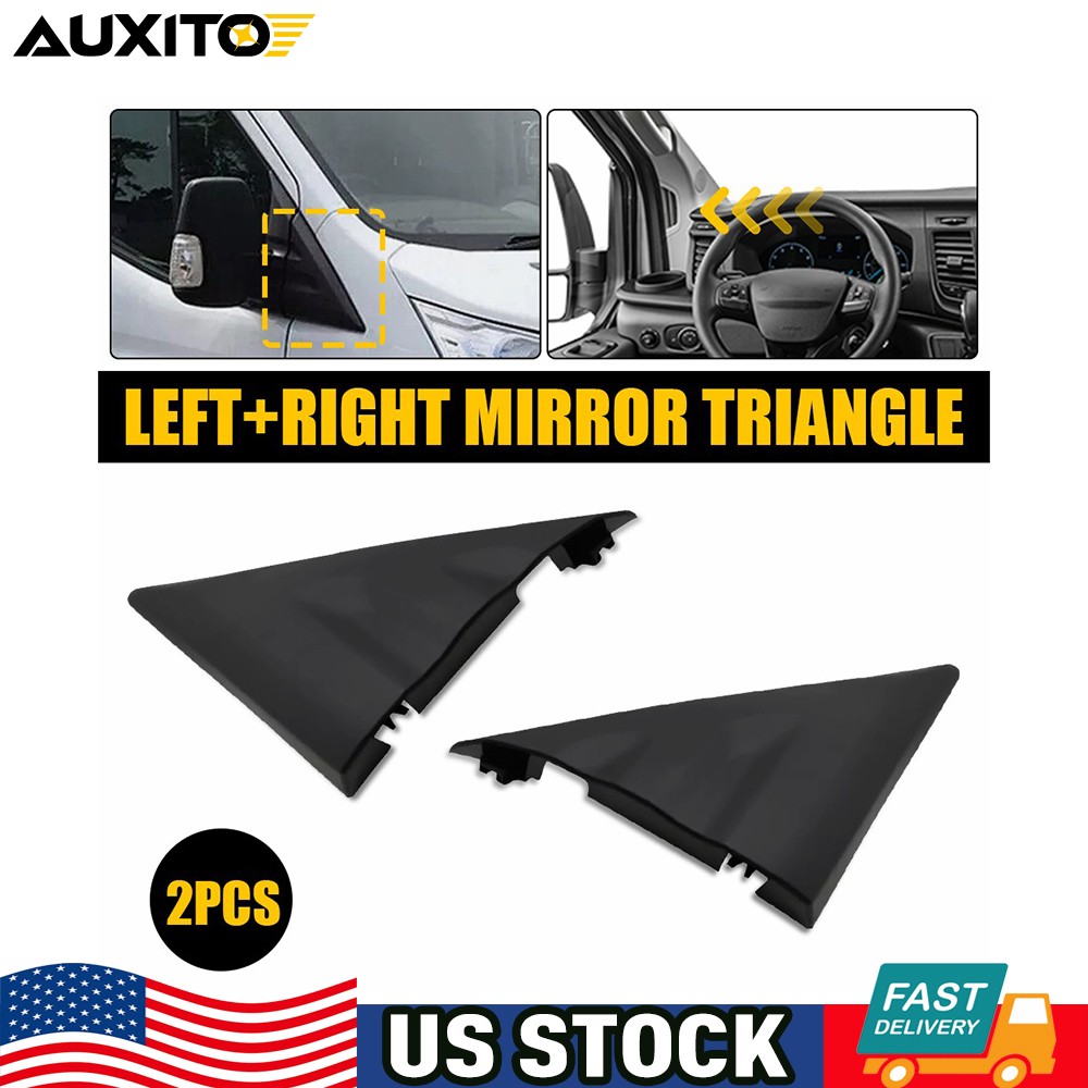 Black Left Right Mirror Fender Corner Cover Trim For Ford Transit MK8 2014-20 Y