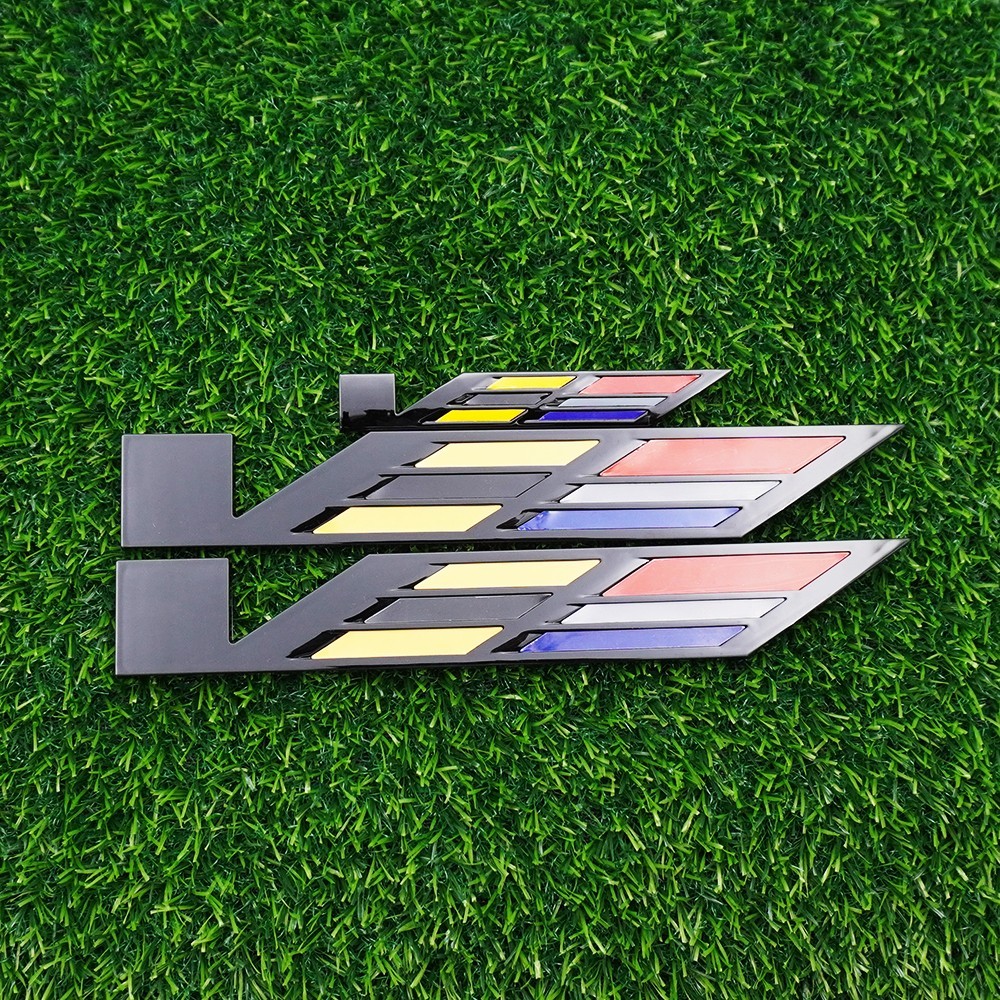 Replacement for 2025 V-Series Emblem 3D Package Door (2x Black/Yellow/Red)