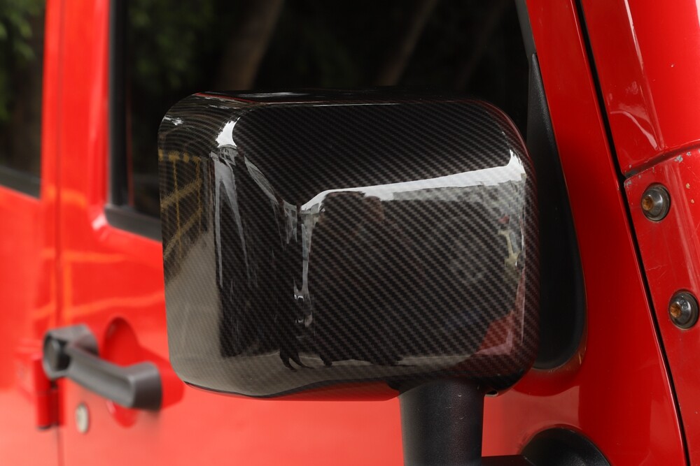 Carbon Fiber rearview mirror base cover trim decor For 2007-17 Jeep Wrangler JK