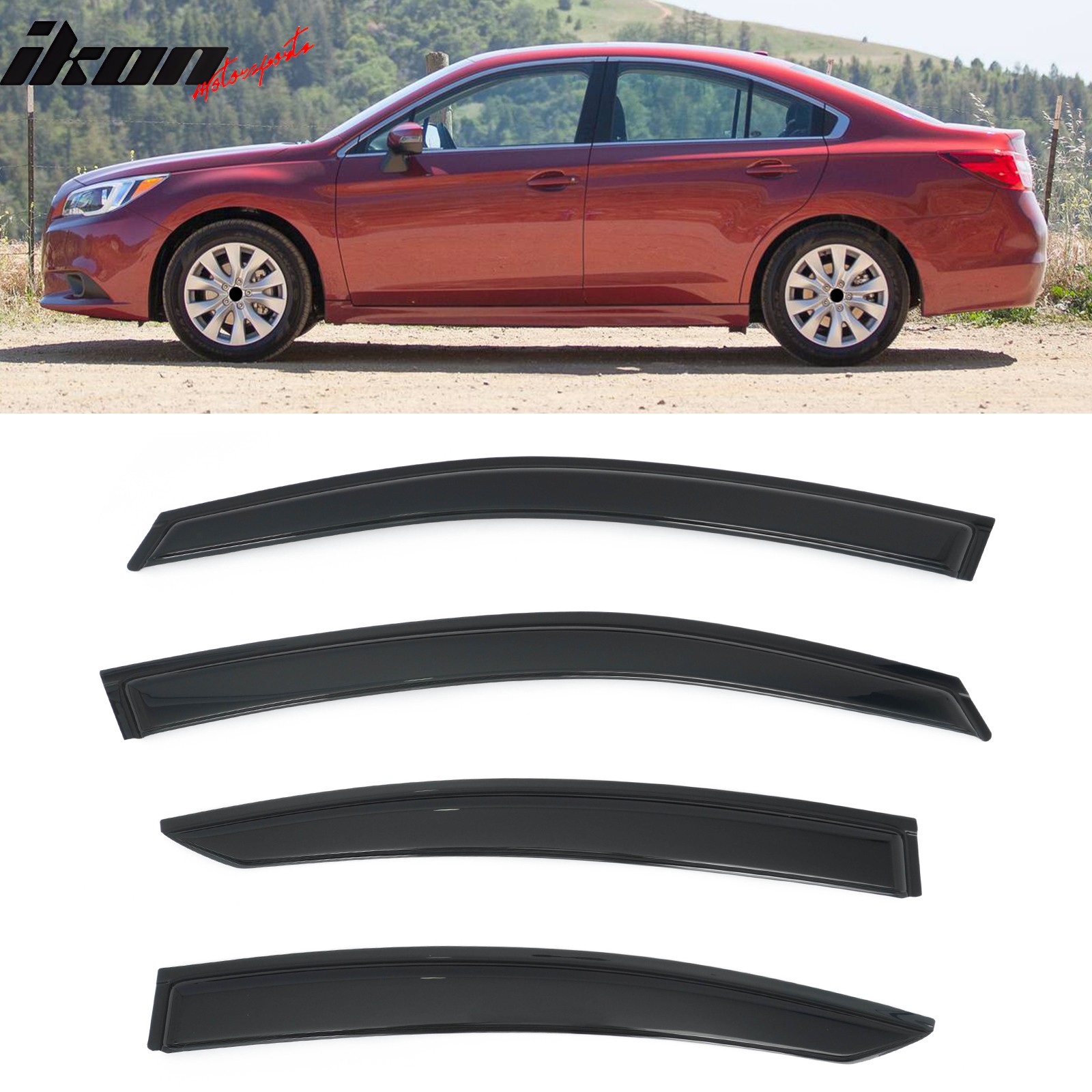 Fits 15-19 Subaru Legacy Sedan Smoke Acrylic Window Visors Deflectors 4PCS Set