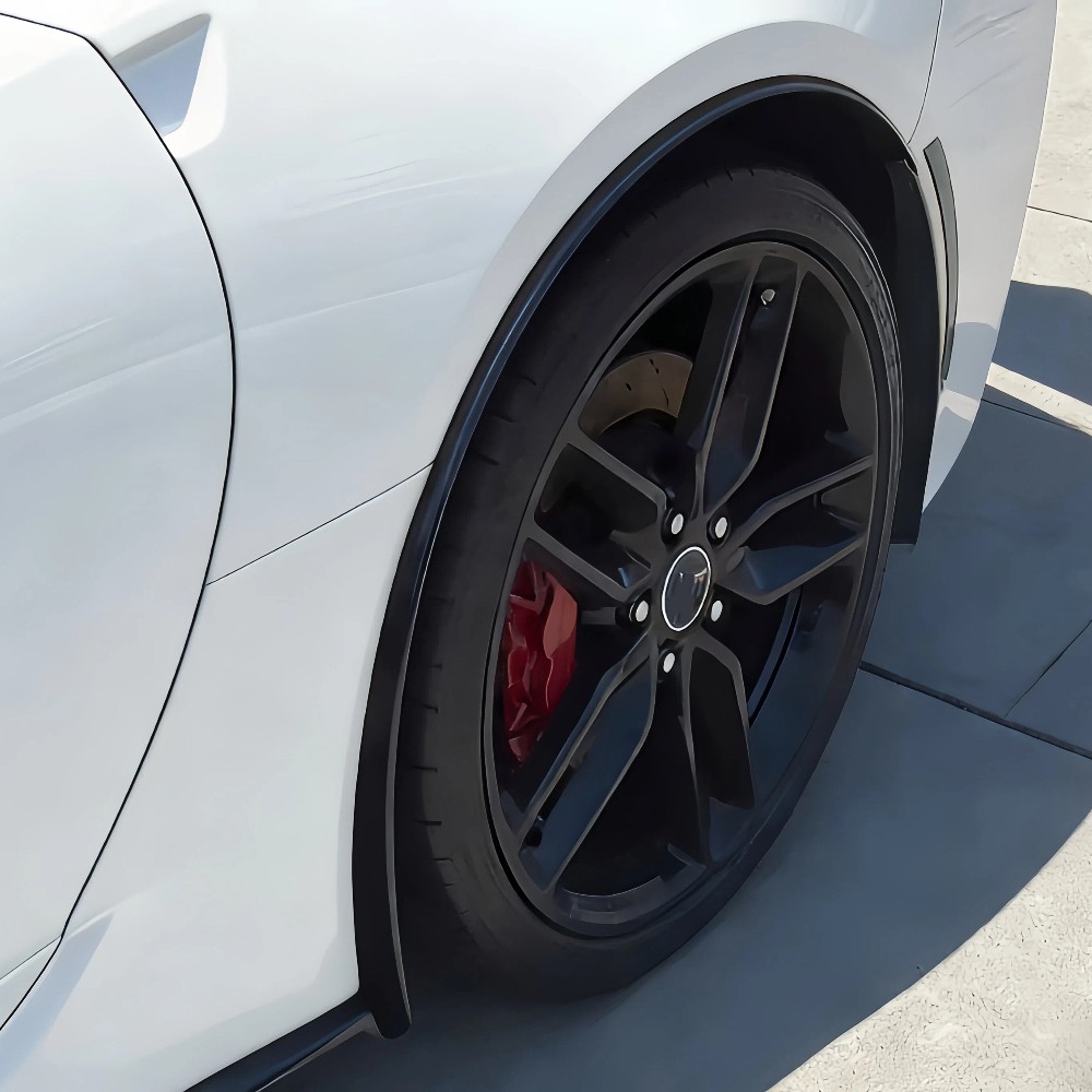For Corvette C7 Z06 2014-2019 Glossy Black Rear Wheel Molding Trim Fender Flares