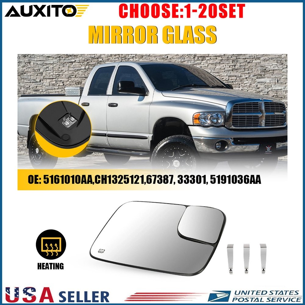 Passenger Side Heated Mirror Glass For 02-08 Dodge RAM 1500 03-09 2500 3500 1-5X
