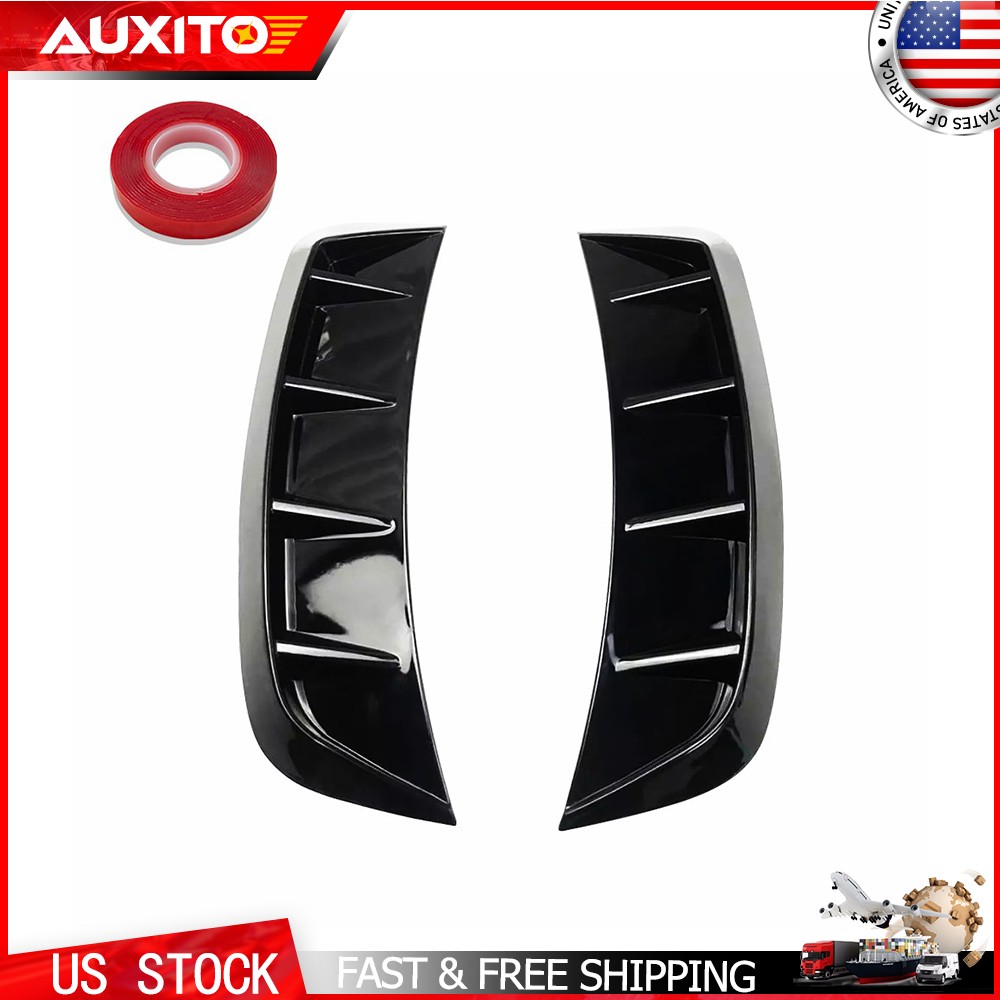 2pc Glossy black Car Side Fender Vent Air Wing Cover Trim Exterior Accessories A