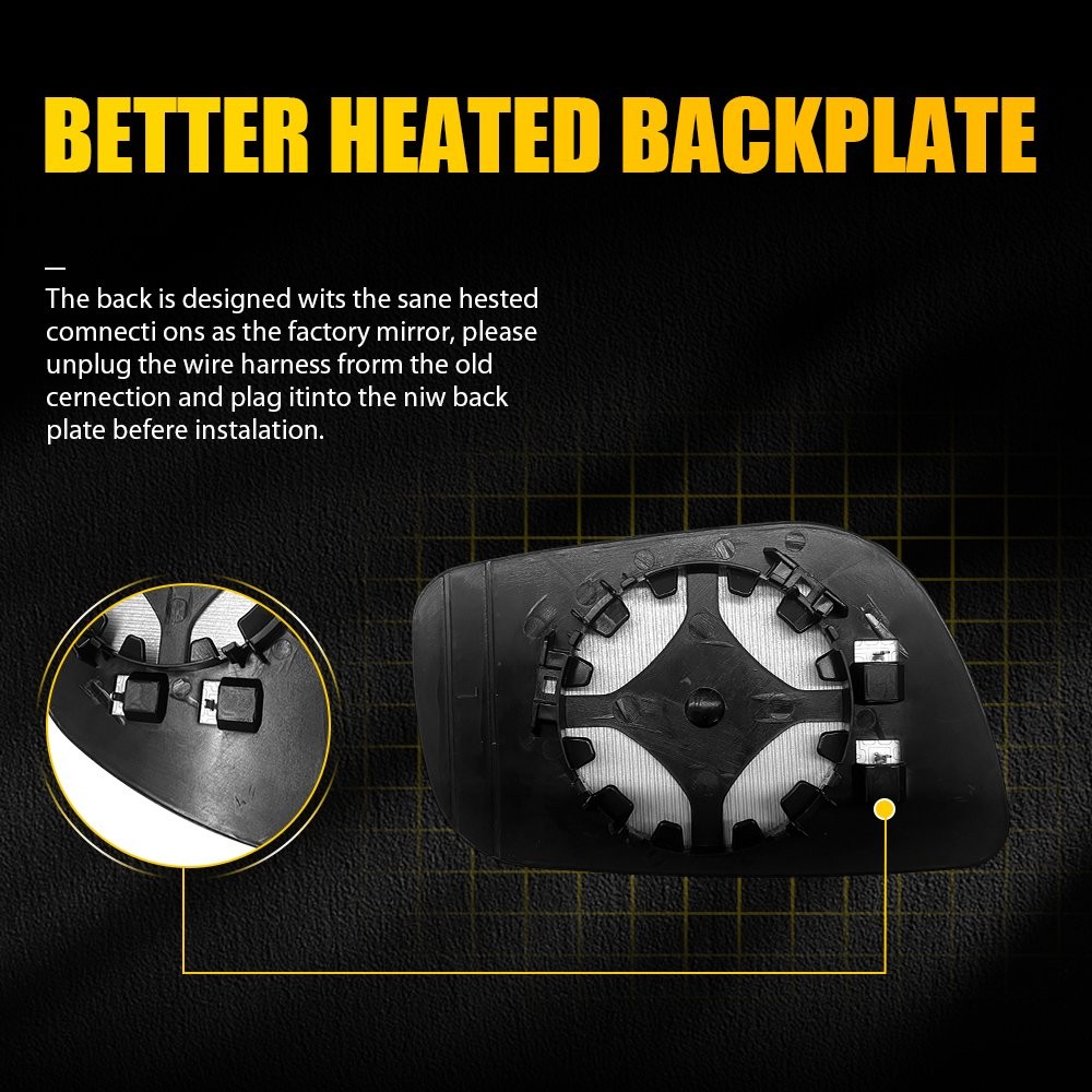 Mirror Glass Heated Backing Plate Passenger RH Side For 2007 Mercedes-Benz E280