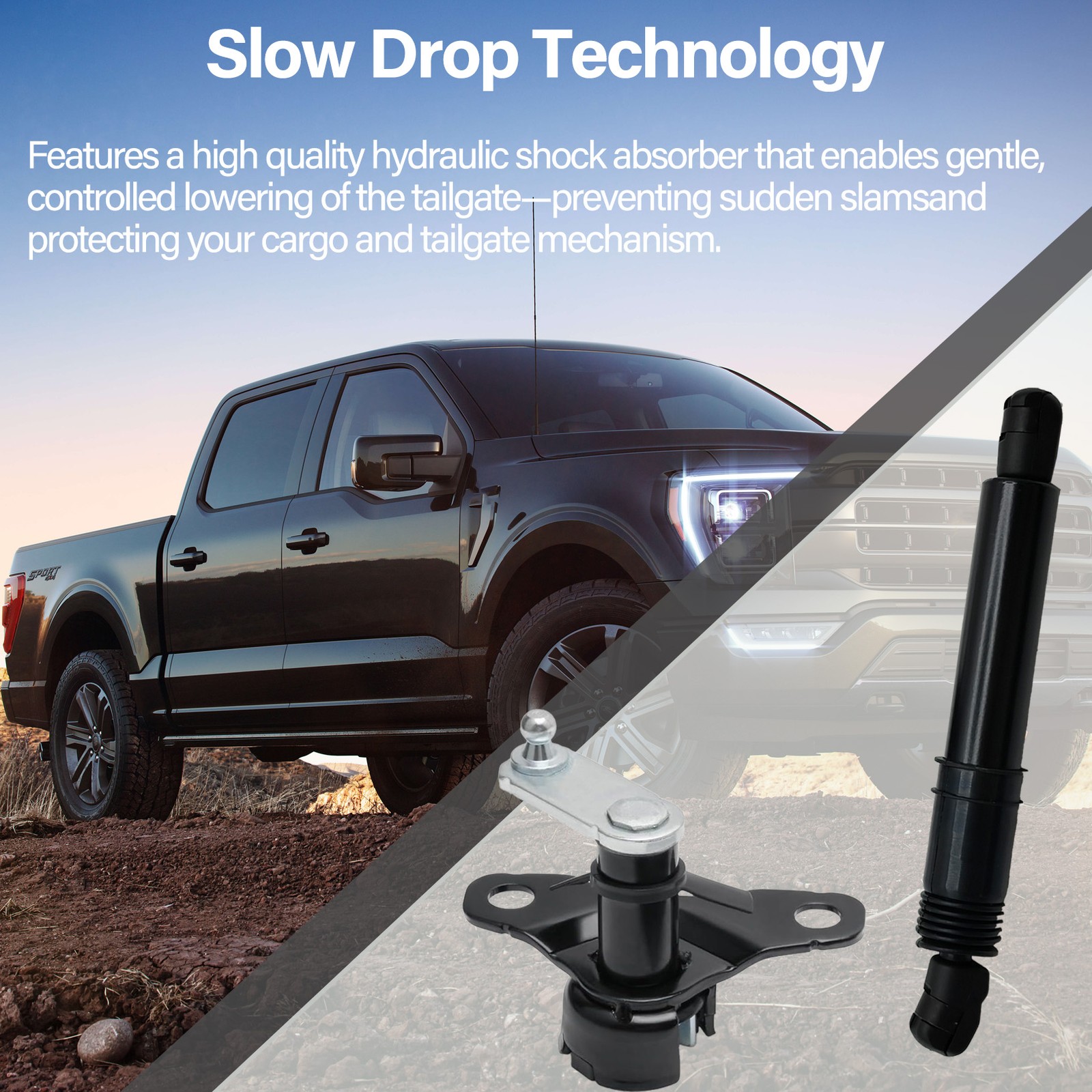 For Ford F-150 2021-2023 Tailgate Damper Kit ML3Z5D008C F150 Slow-Close Assist