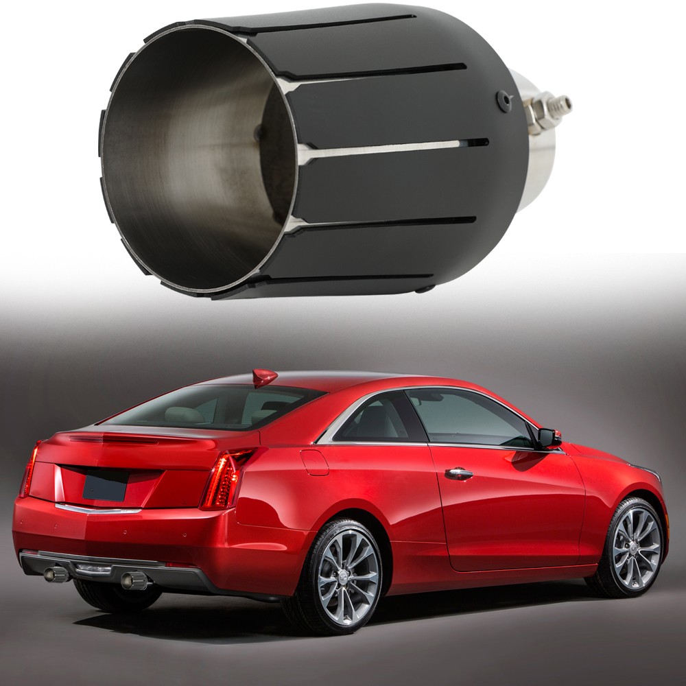 2.5″ 4″ In /Out Stainless Steel Exhaust Muffler Tip Accessories For Cadillac ATS