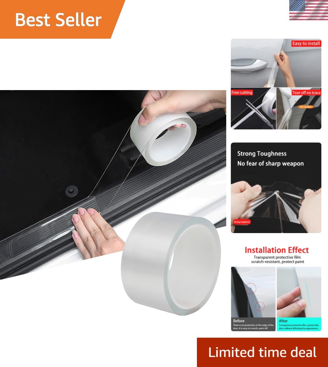 Universal Car Door Edge Guard, 2In x 33Ft Door Sill Protector, Automotive Ant…