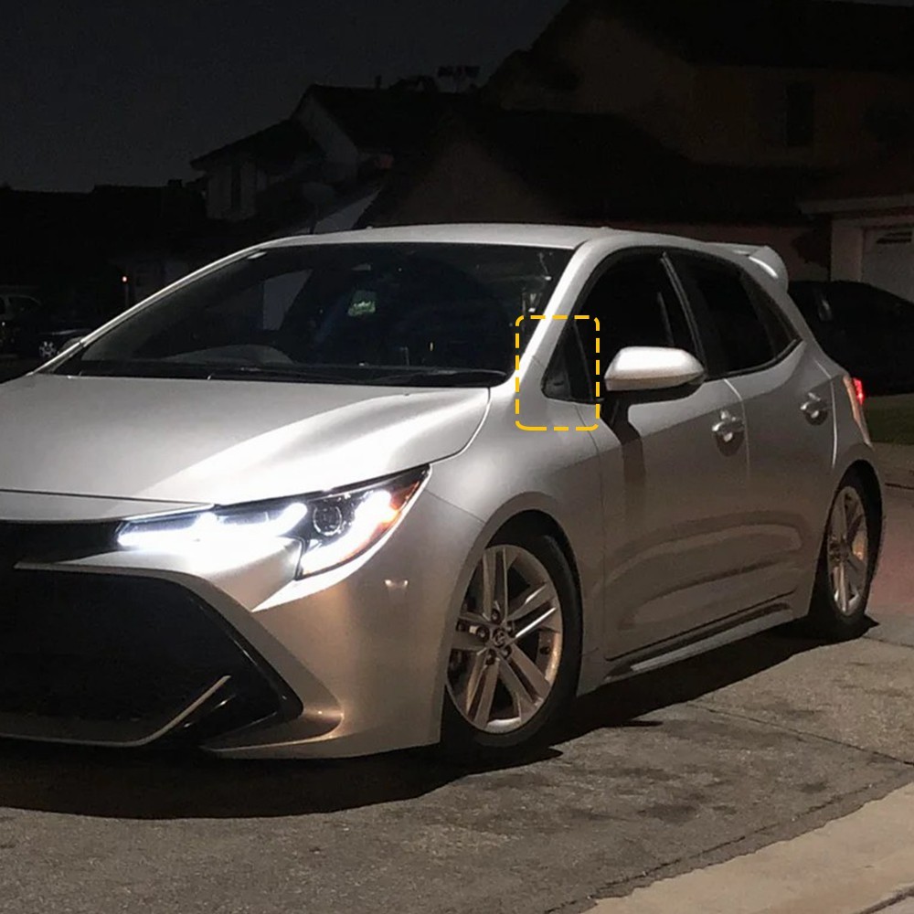 Pair Side Mirror Fender Corner Triangle Cover Trim For 2019-2021 Toyota Corolla