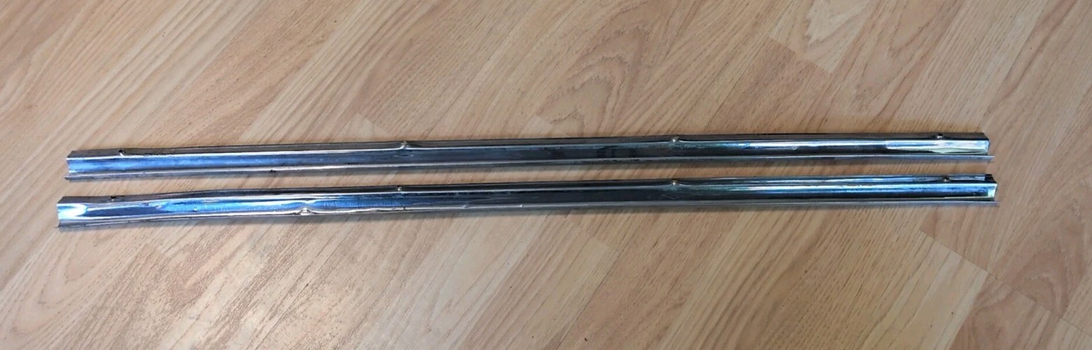 Pair Of Fiat 124 Spider Interior Chrome Trim Pieces Pre-1978 See Description