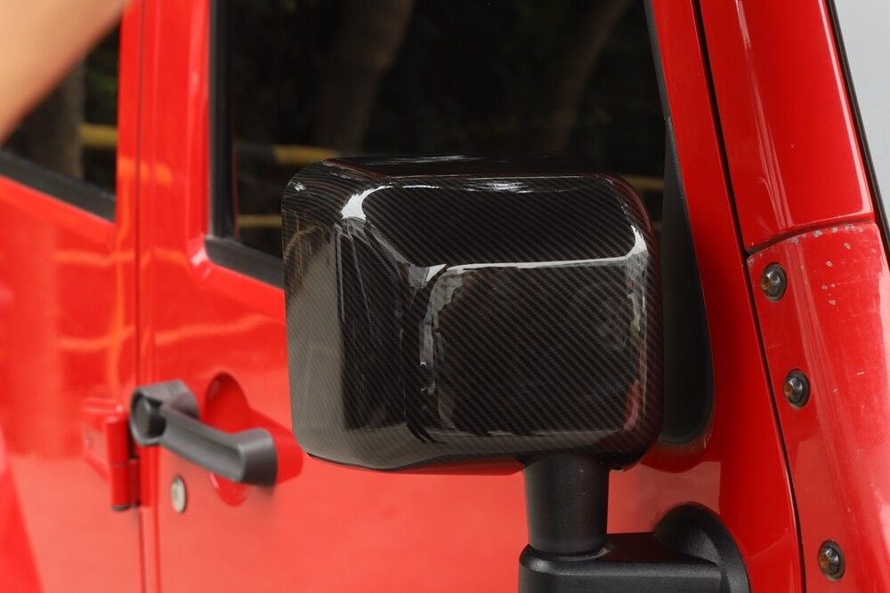 Carbon Fiber rearview mirror base cover trim decor For 2007-17 Jeep Wrangler JK