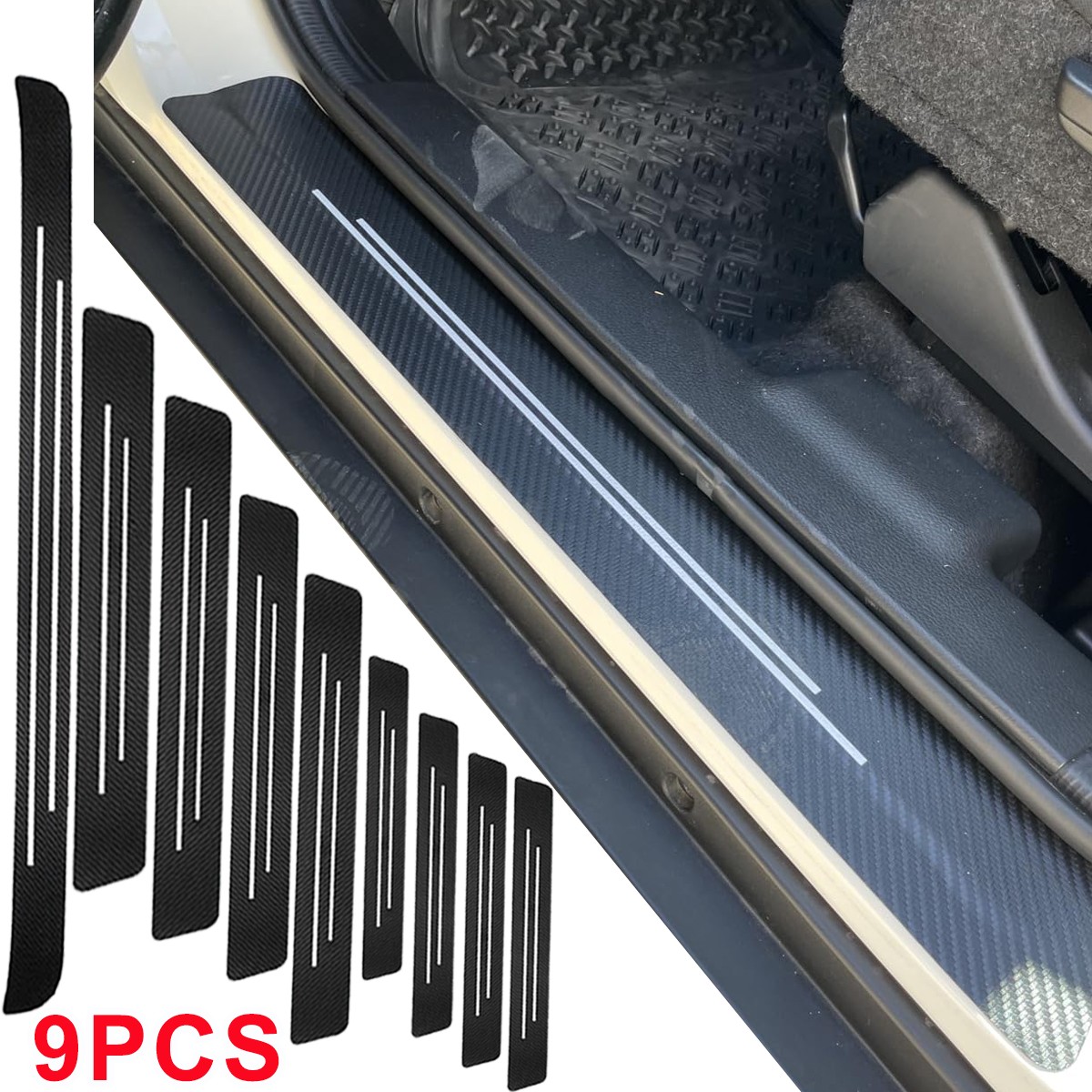 Customized For Hyundai 9Pc Car Door Sill Trunk Trimmable Threshold Protector Kit