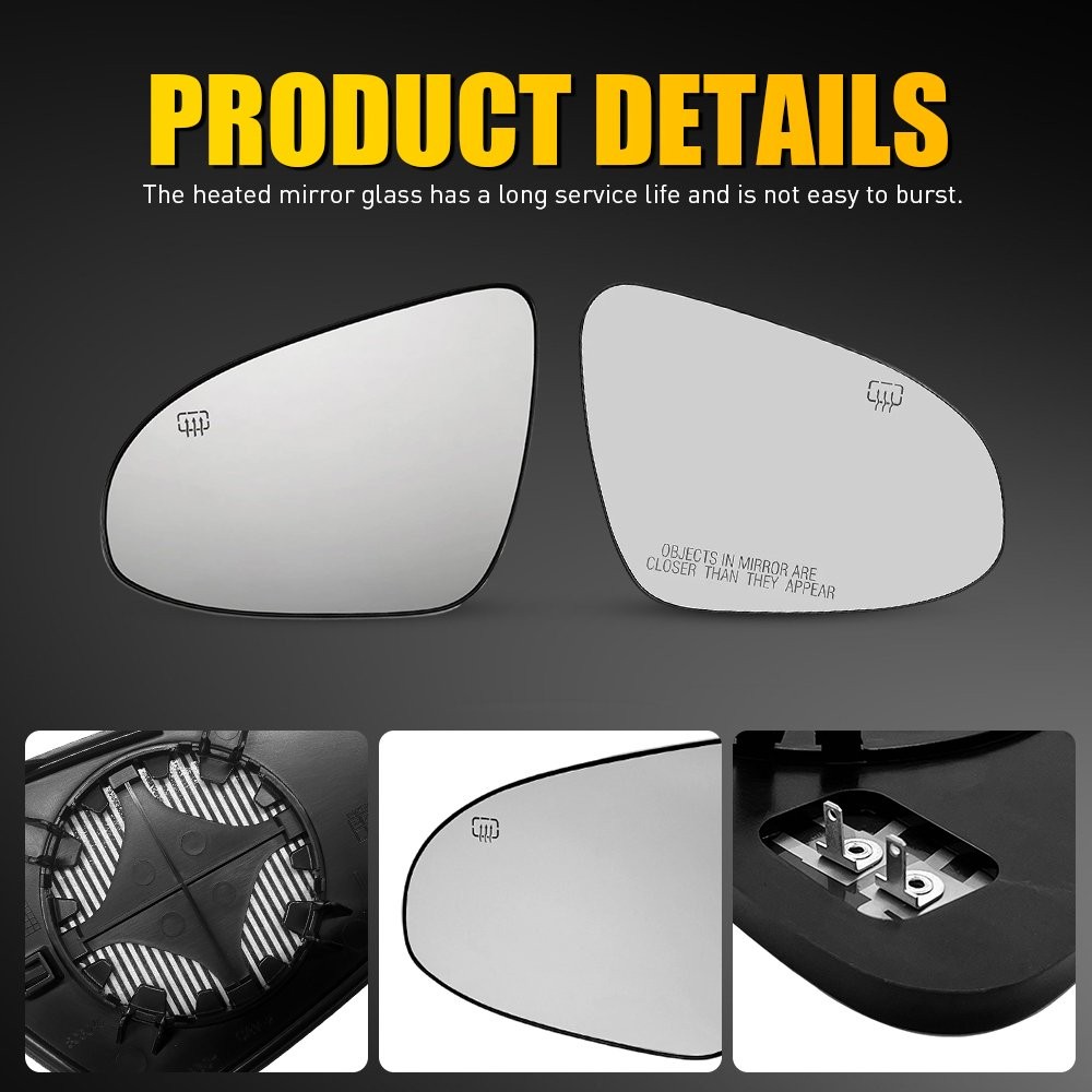 Driver Passenger Side Heated Mirror Glass Fit 2014-2018 19 Toyota Corolla 2-10X