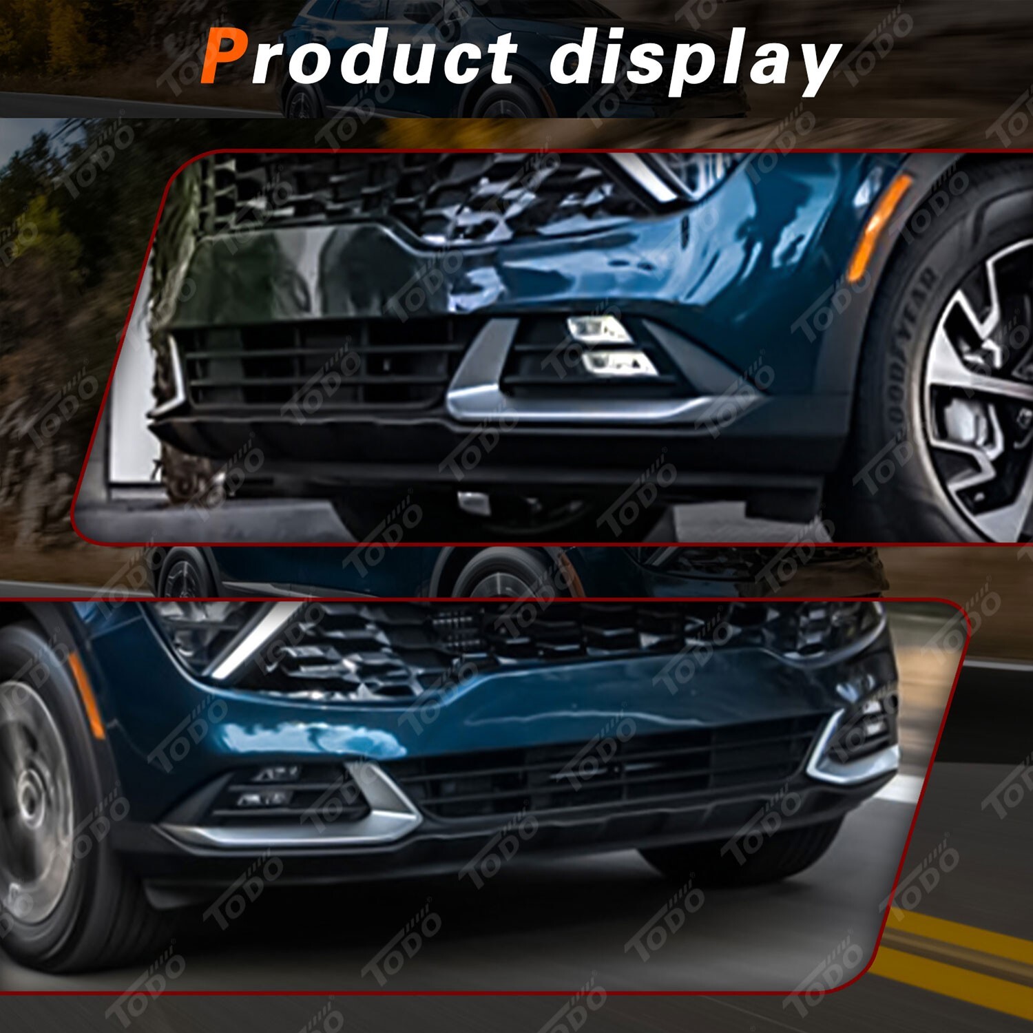 Fits Kia Sportage 2023-2024 Front Fog Light Cover Molding Trim 2PCS Gray