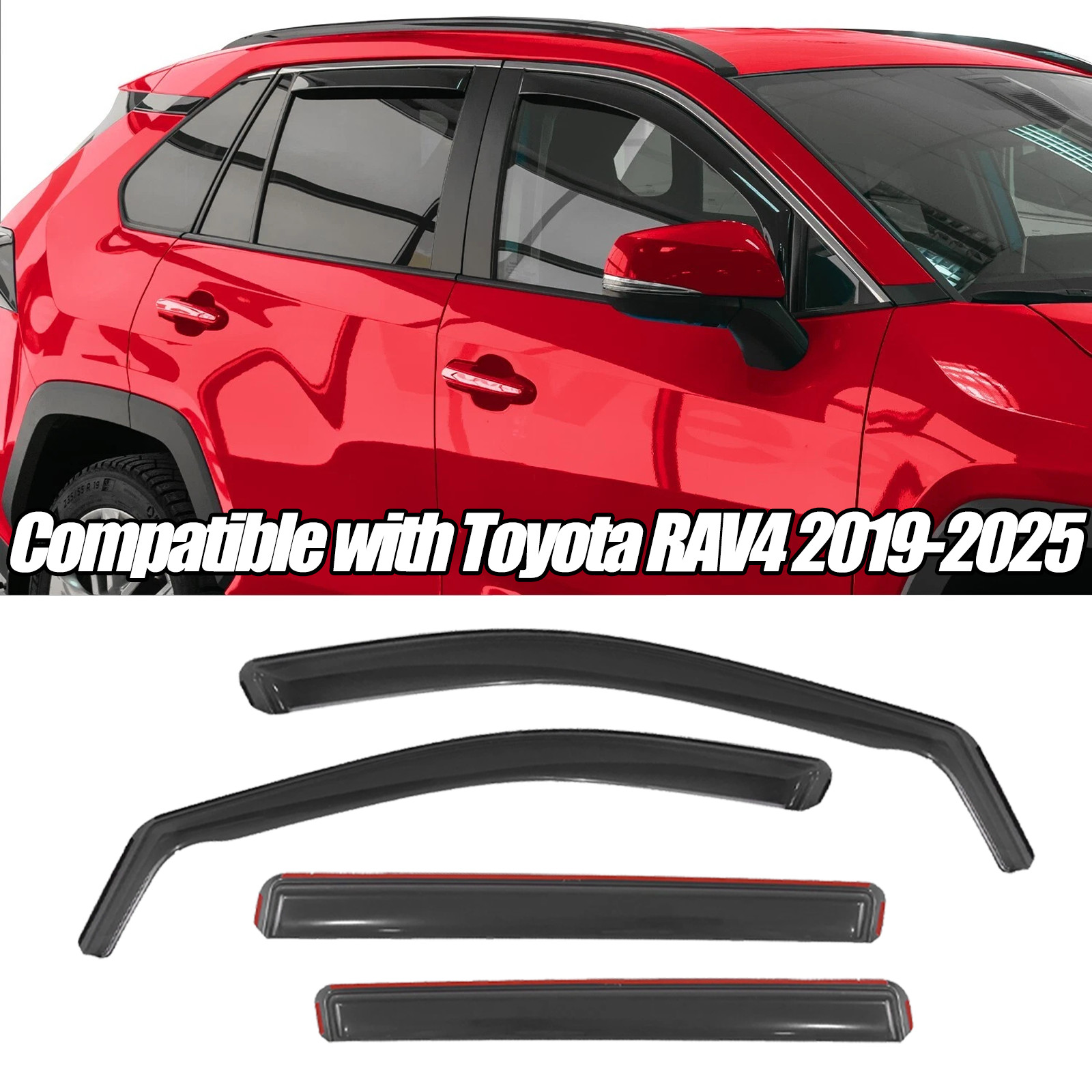 In-Channel For Toyota RAV4 2019-2025 23 Rain Guards Window Visors Vent Deflector