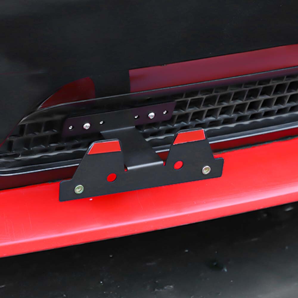 Front Grille License Plate Bracket Holder Stand Kit For Dodge Challenger 2009-14