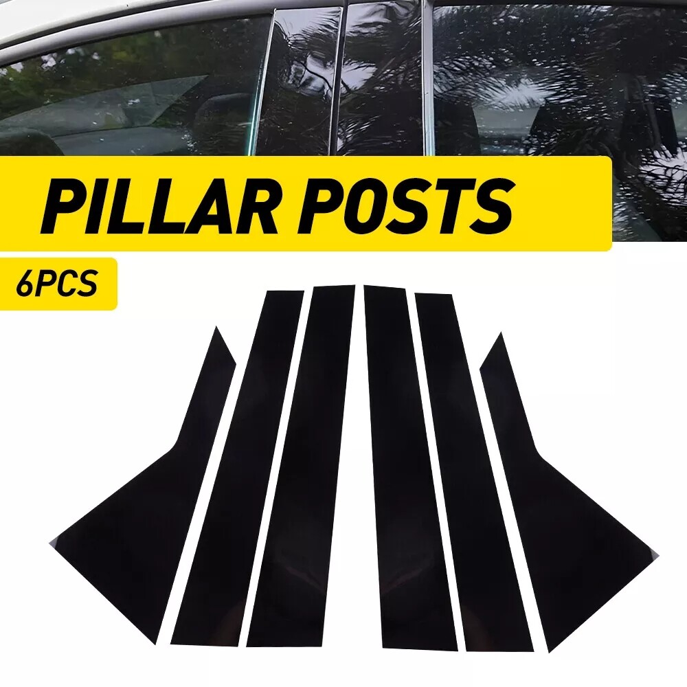 6Pcs For HYUNDAI GENESIS G80 2015-2022 Pillar Posts Cover Door Trim Glossy Black