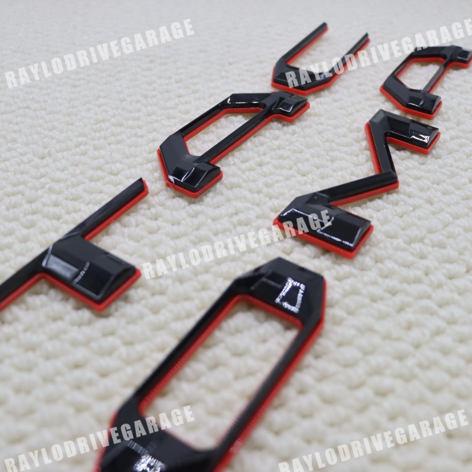 2016-2023 For Tacoma Letters Black Red Emblem Tailgate Insert Badge ABS Plastic