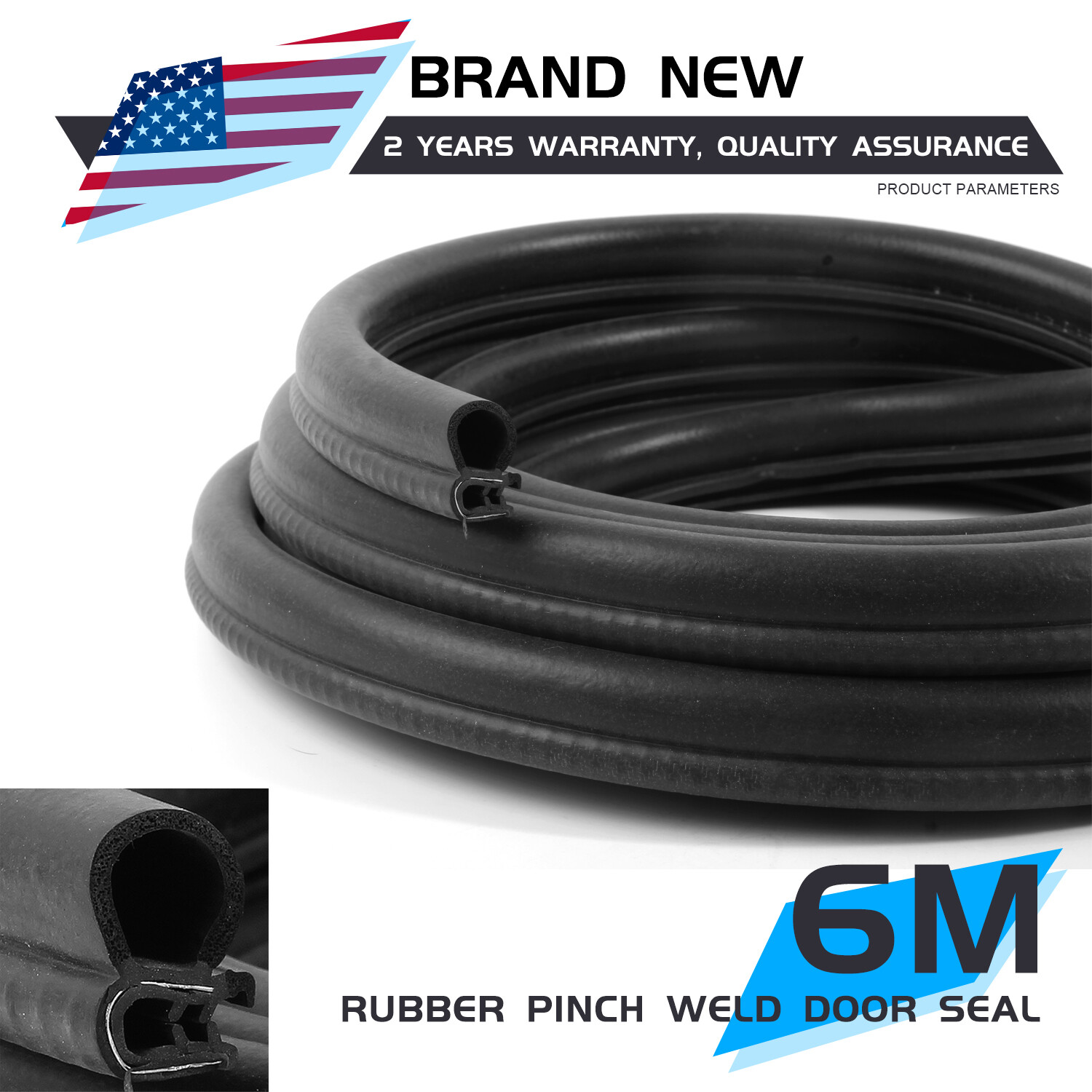 6M U Shape Rubber Seal Weather Strip Edge Moulding Trim For Jeep Wrangler JK/JL