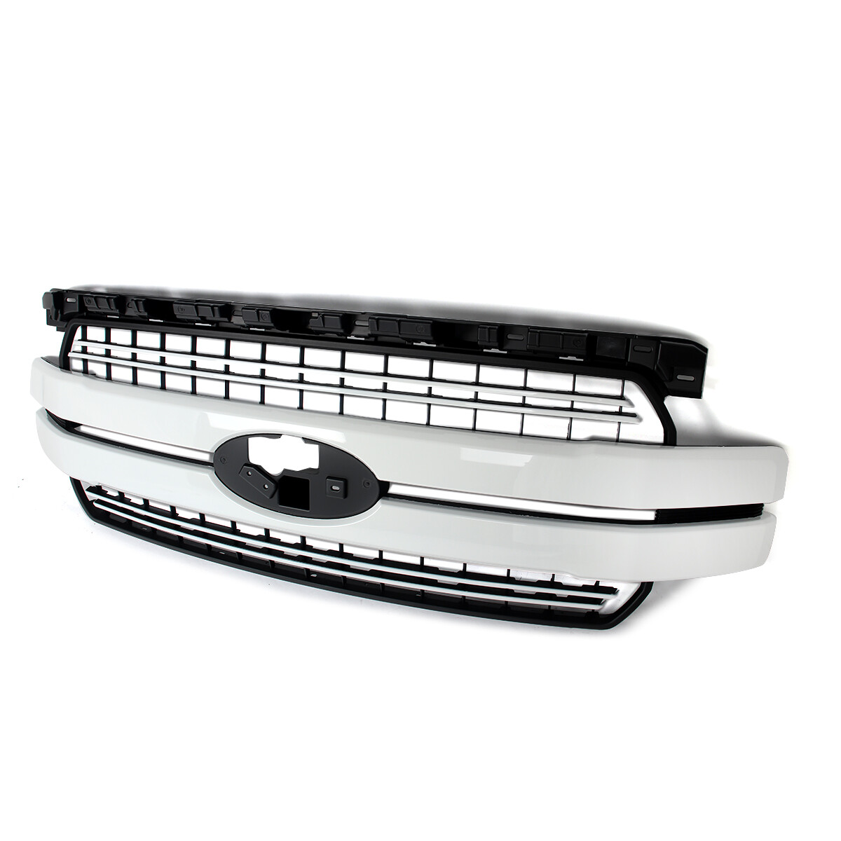 Oxford White+Black Front Upper Grille For 2018-2020 Ford F-150 F150 Lariat Style