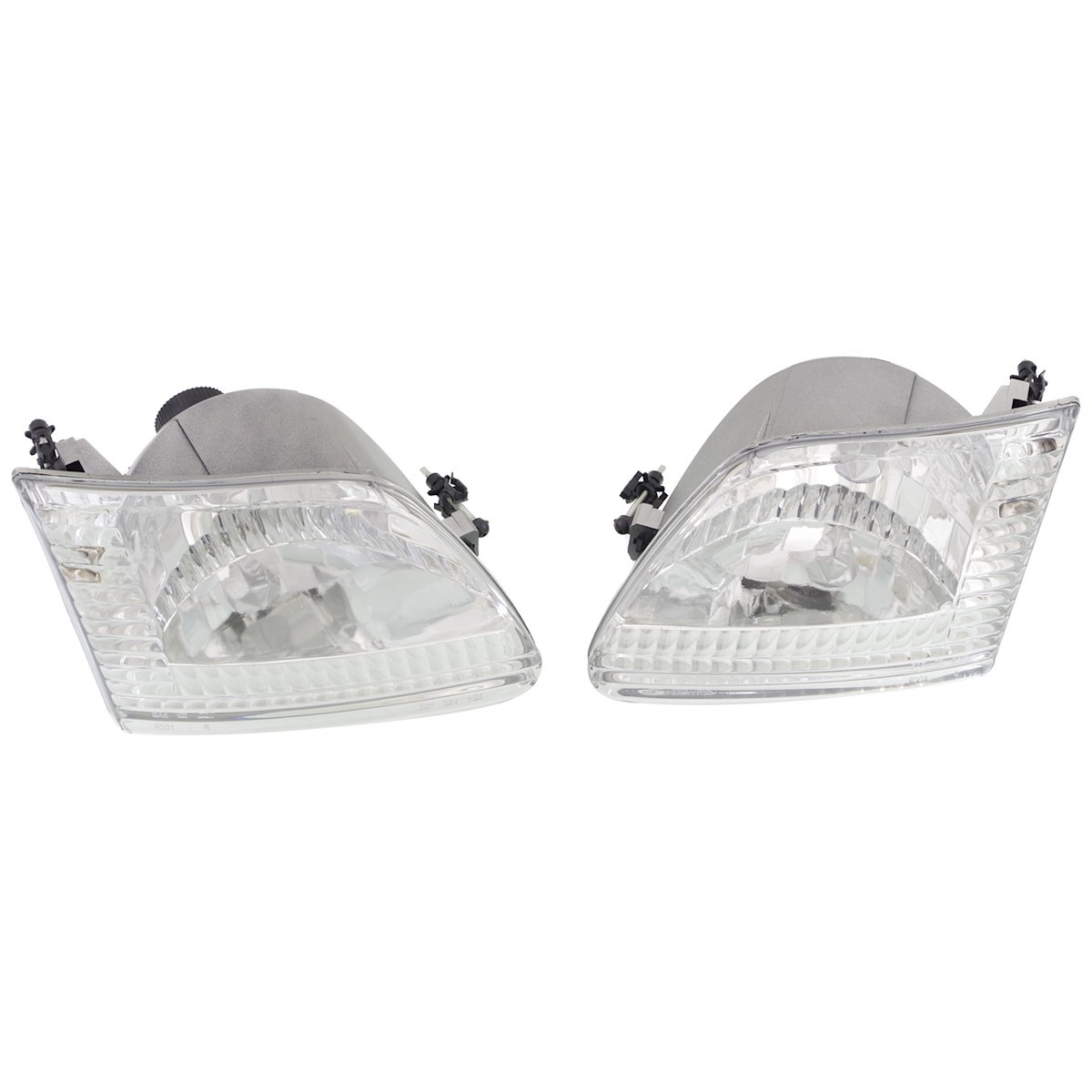 Headlamp Kit For 1999-2003 Ford F-150 LH RH Halogen Lens/Housing w/ Bumper Trims