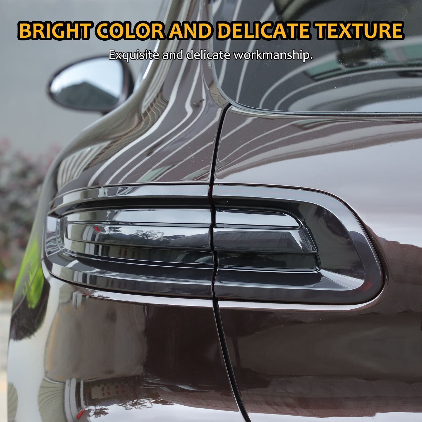 Smoked Black Rear Tail Light Guard Cover Trim For Porsche Macan 95B 2015-2018