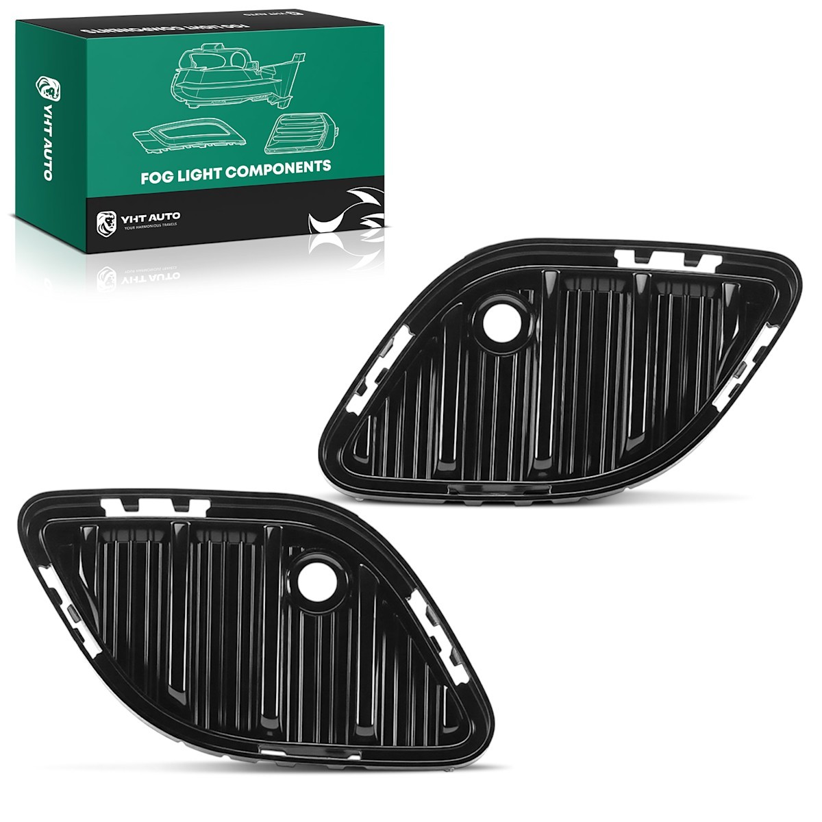 Pair Set of 2 Fog Light Covers Front Driver & Passenger Side Left Right