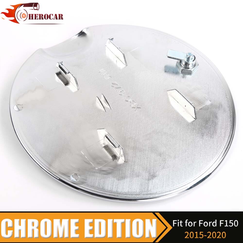 Car Door Gas Cap Cover Locking Fuel Tank Trim For Ford F150 2015-17 Chrome