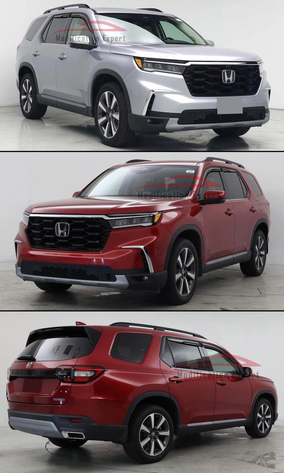 For 2023-2025 Honda Pilot JDM Mugen Style Window Visors Rain Guards Deflectors