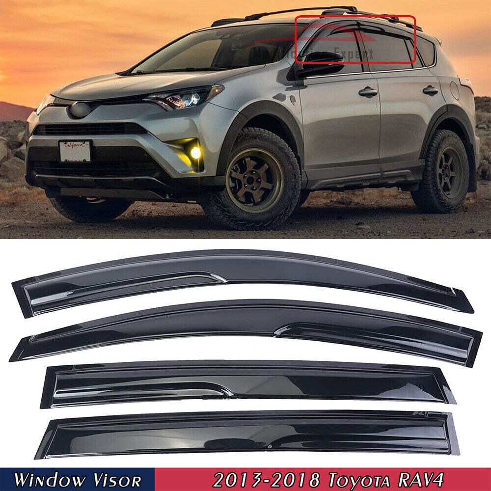 For 2013-2018 Toyota RAV4 Mugen Style Window Visors Rain Sun Deflectors Guards