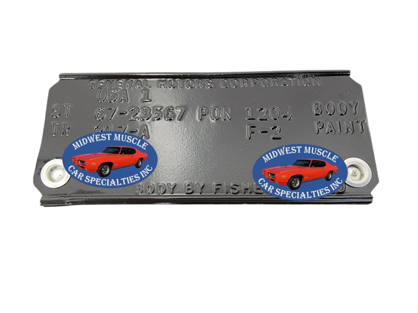 GM Chevy Pontiac Oldsmobile Factory Correct Firewall Cowl Data Plate Tag Rivets