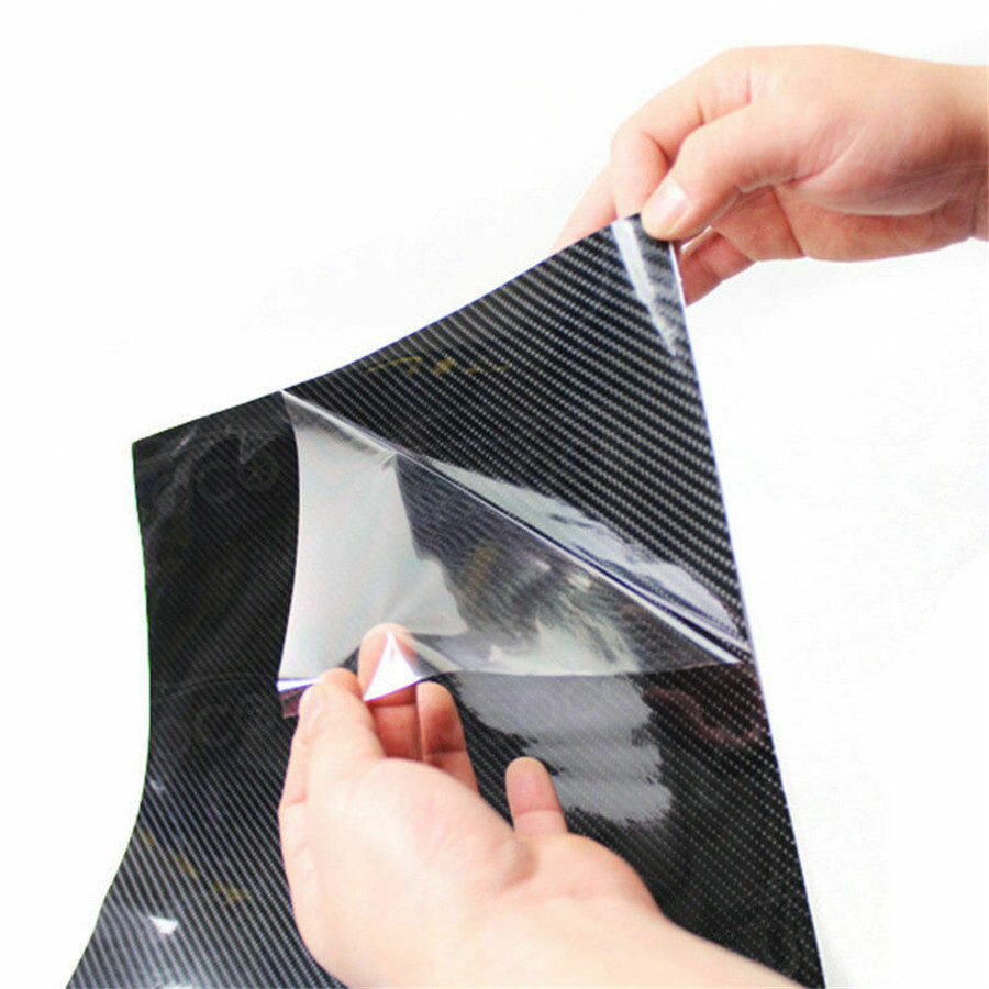 30*152cm 7D Premium Hi Gloss Black Carbon Fiber Vinyl Wrap Bubble Free Releas