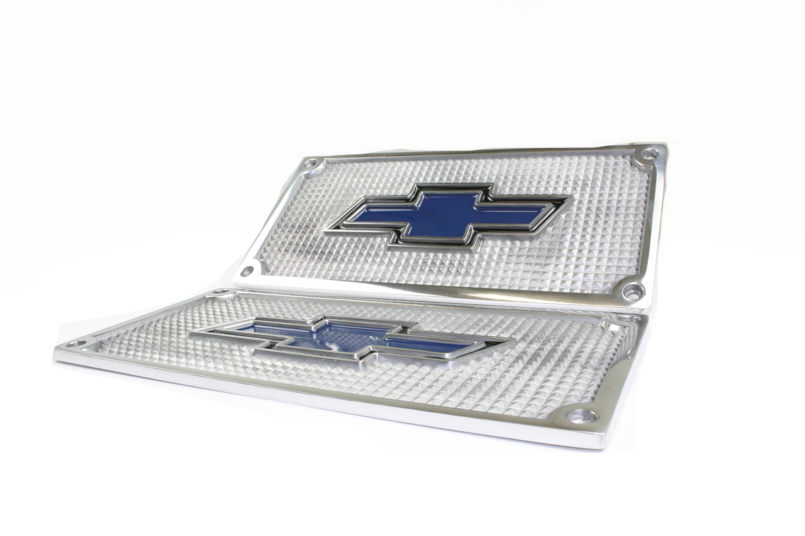 1985 1986 1987 CHEVY TRUCK STEP PLATES W/BOWTIE POLISHED ALUMINUM # C-16400-AS
