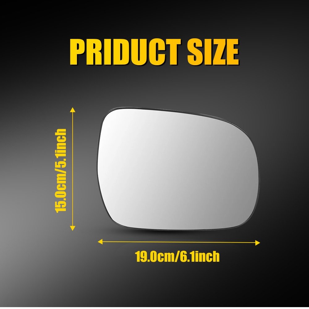 Heated Mirror Glass with Backing Plate Fit Toyota Tacoma 2005-11 Passenger 1-10