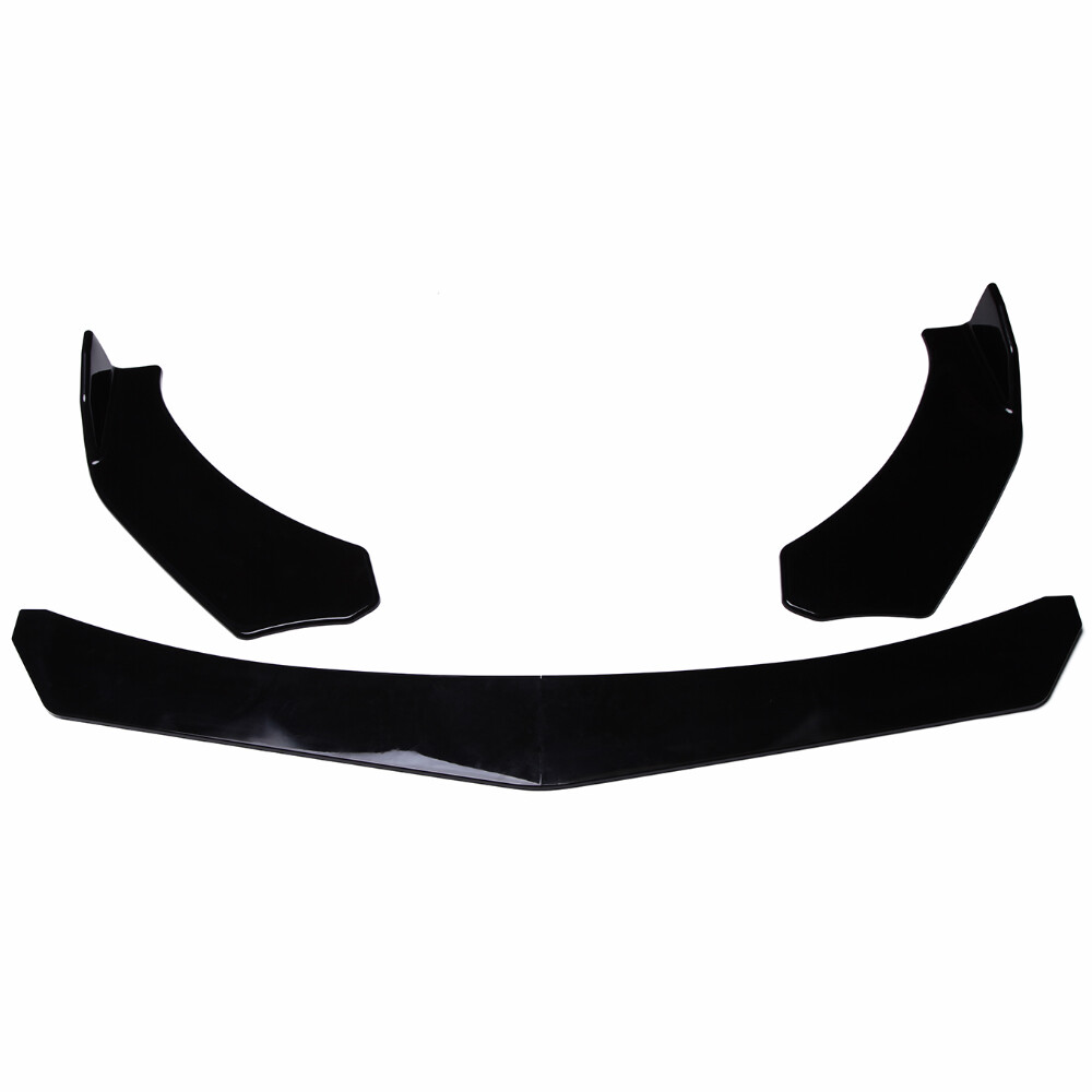 For Mazda 2 3 5 6 Front Bumper Lip Splitter Spoiler Glossy Black + Strut Rods