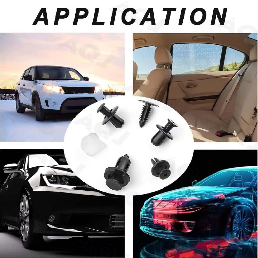 Car Parts Body Bumper Rivet Retainer Trim Molding Push Pin Clip Assortments KIT