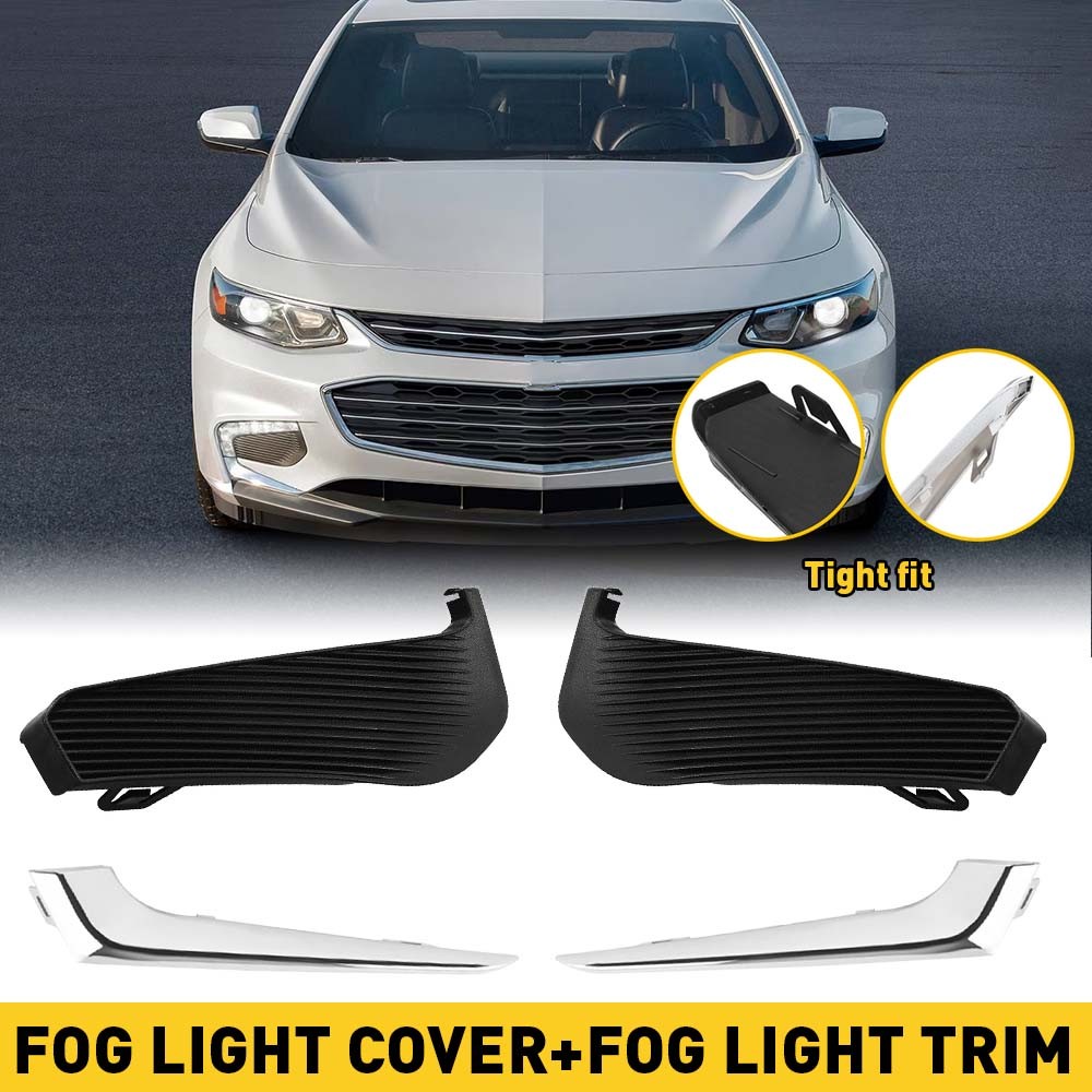 2PCS Front Bumper Fog Cover Light Lamp Trim Set fit for 2016 – 2018 Chevy Malibu