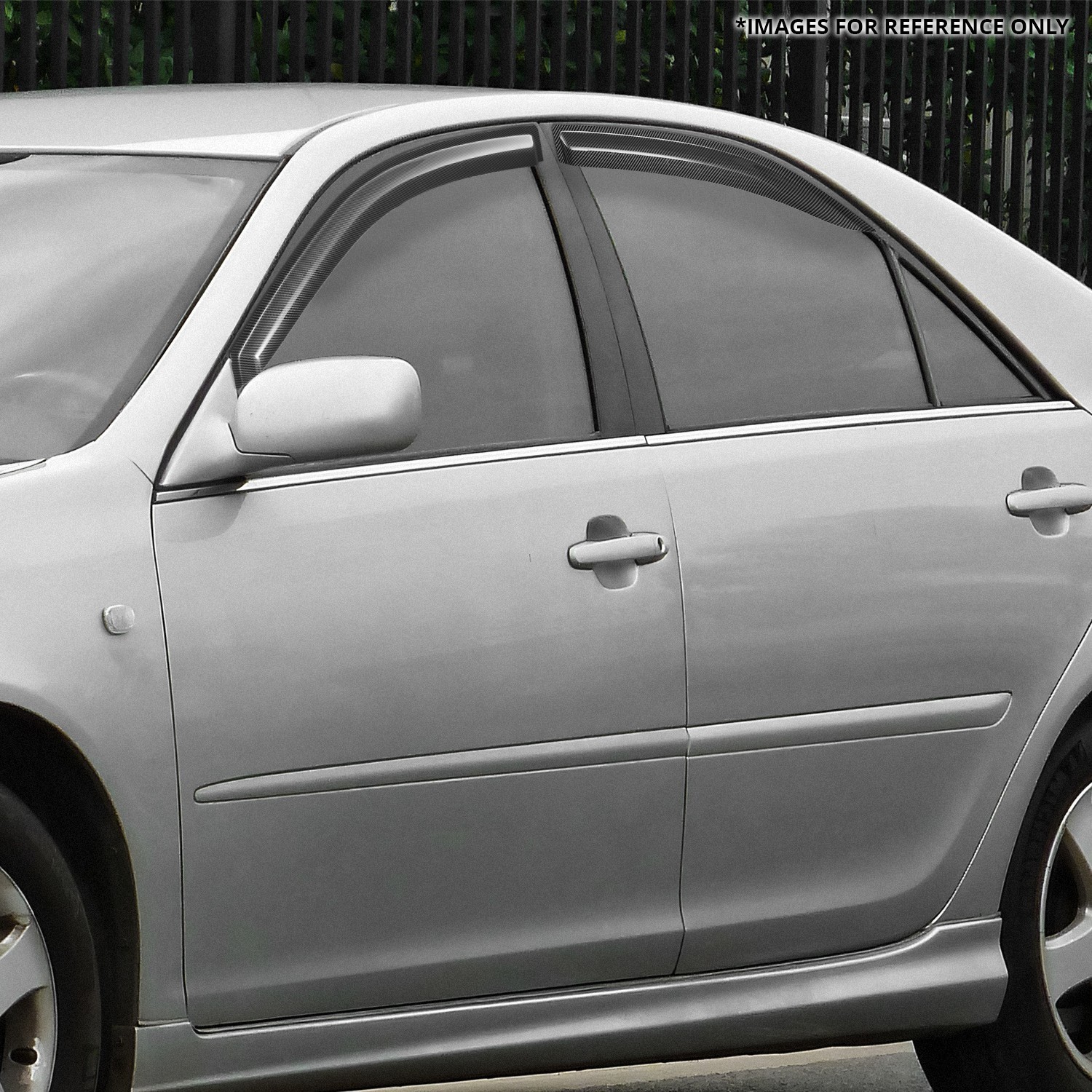 For 02-06 Toyota Camry Glossy Black 3M Adhesive Tape 4 Window Visors Rain Guard