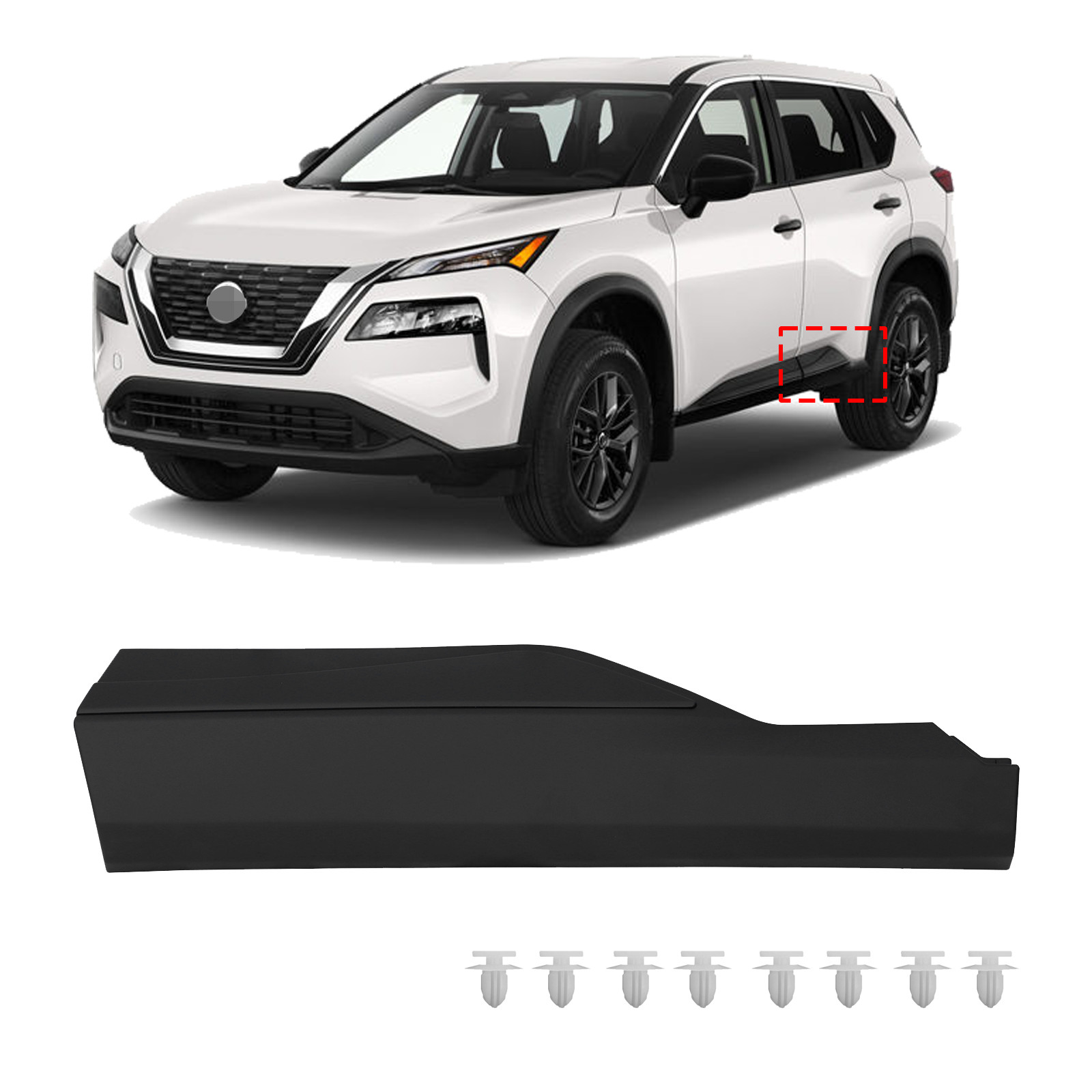 Door Trim Molding Rear Left Lower Driver LH Side For Nissan Rogue 2021-2024