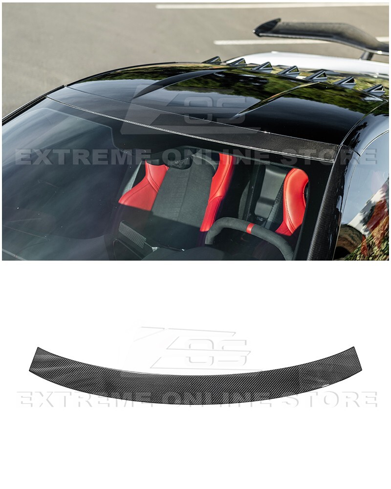 For 20-Up Corvette C8 Carbon Fiber Tape On Front Windshield Upper Molding Trim
