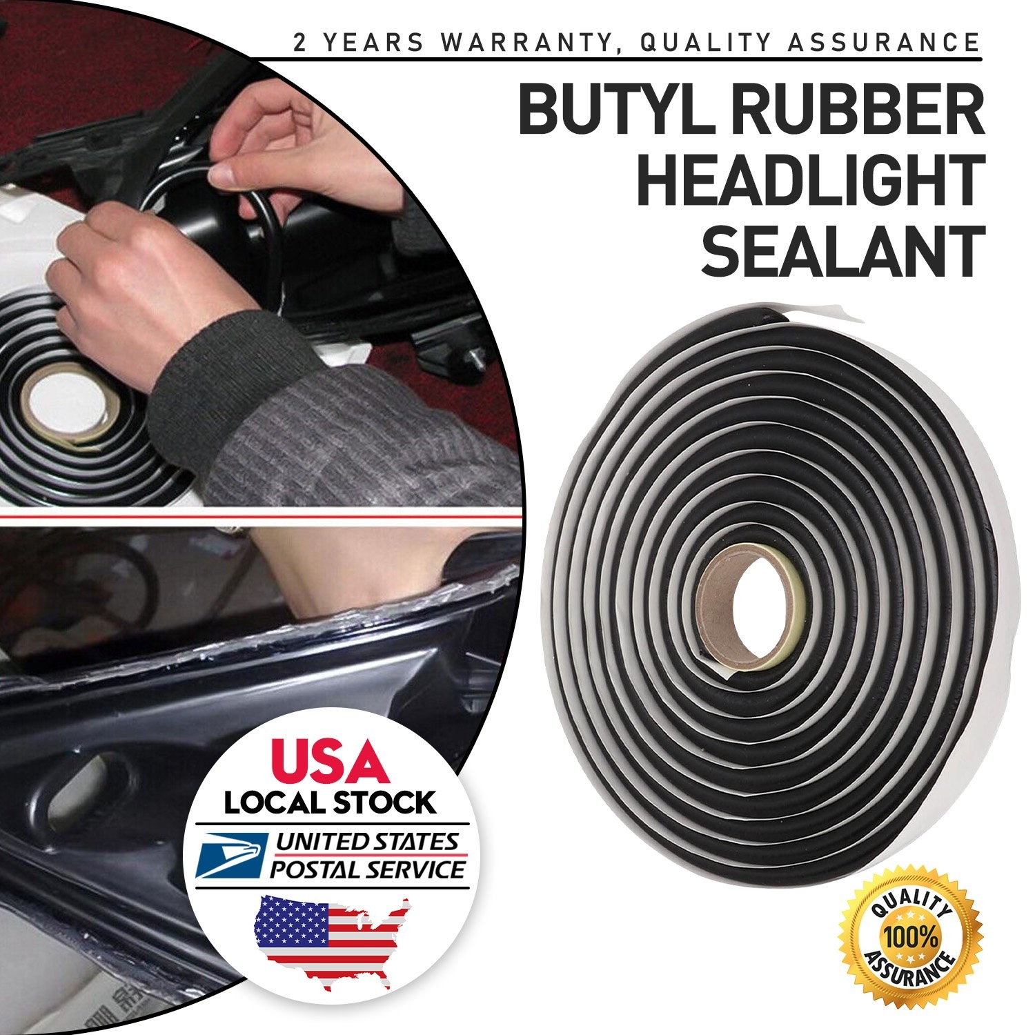 1 Roll Butyl Tape Rubber Glue Headlight Sealant Reseal Headlamps Drs RV Box Pack