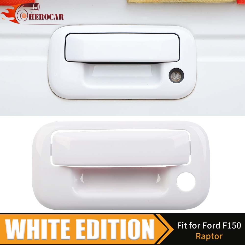 For 2009-2014 Ford F150 Oxford White 4 Door Handle COVERS w/PSK+Mirrors+Tailgate