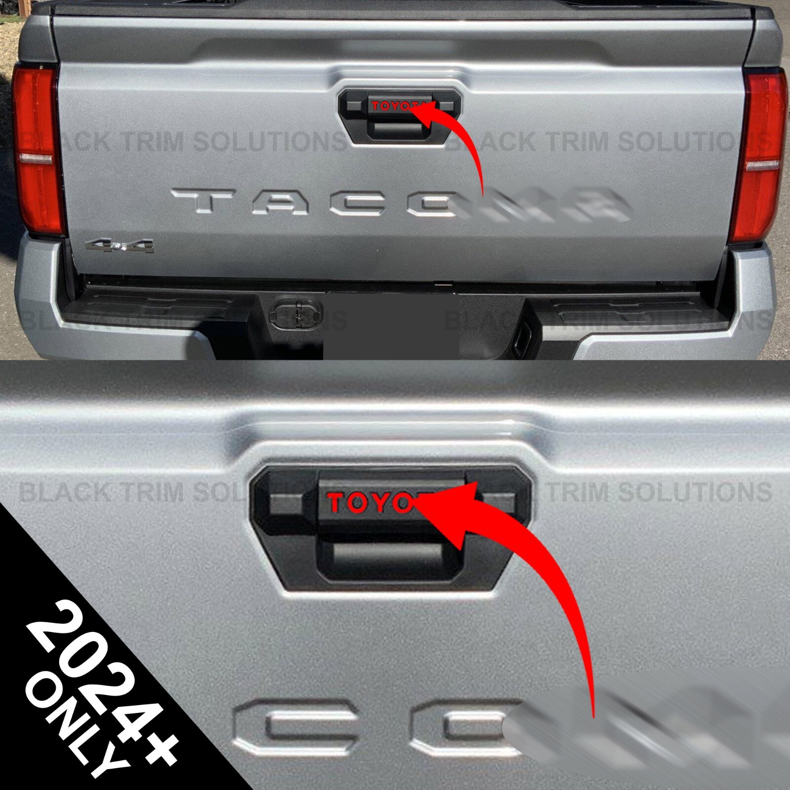 Red Overlay DECALS for Tailgate Rear Handle Letters For 2024-2025 Toyota Tacoma