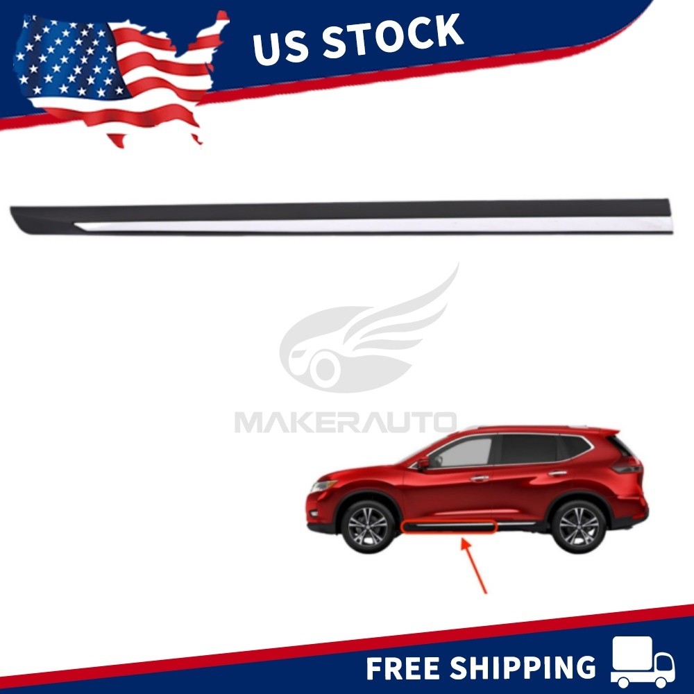 Left Front Door Trim Lower Chrome Molding 80877-6FL0A For 2017-2020 Nissan Rogue