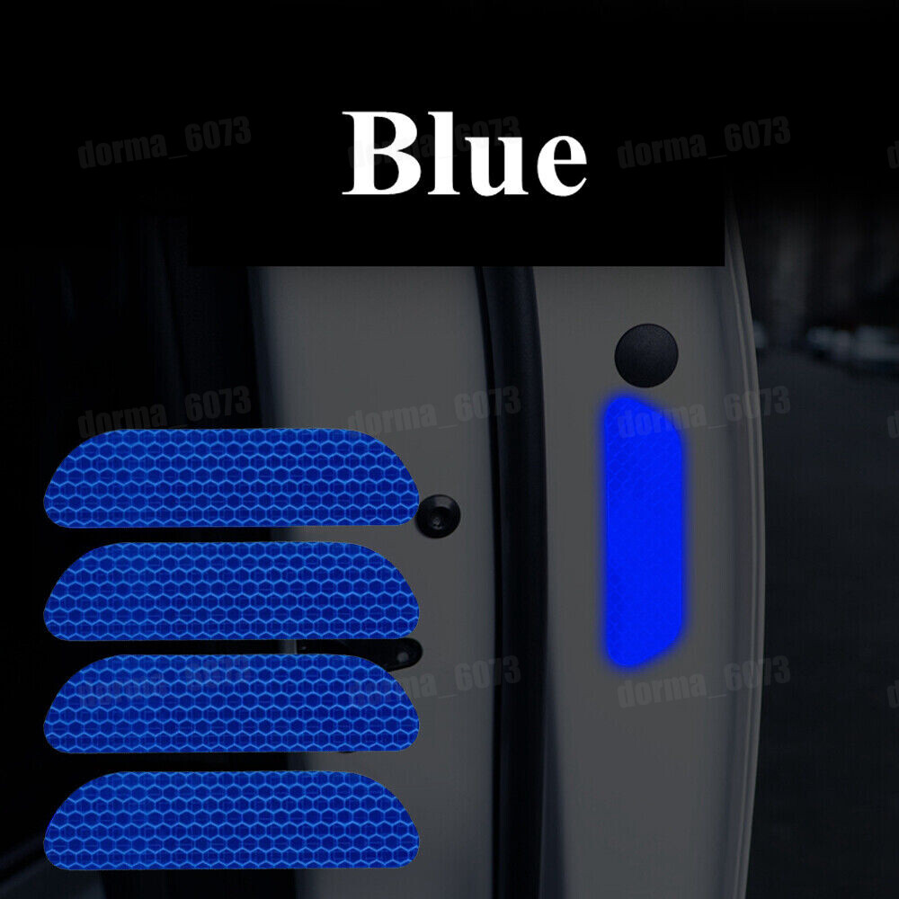 4x Reflective Tape Warning Safety Mark Car Door Stickers Car Accessories Blue