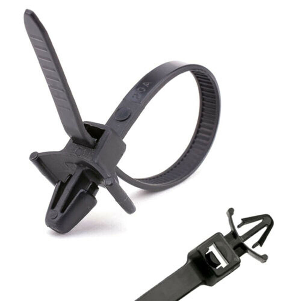 100PCS Car Line Cable-Ties Zip Wrap Push Rivet Clip Wiring Loom Harness Fastener