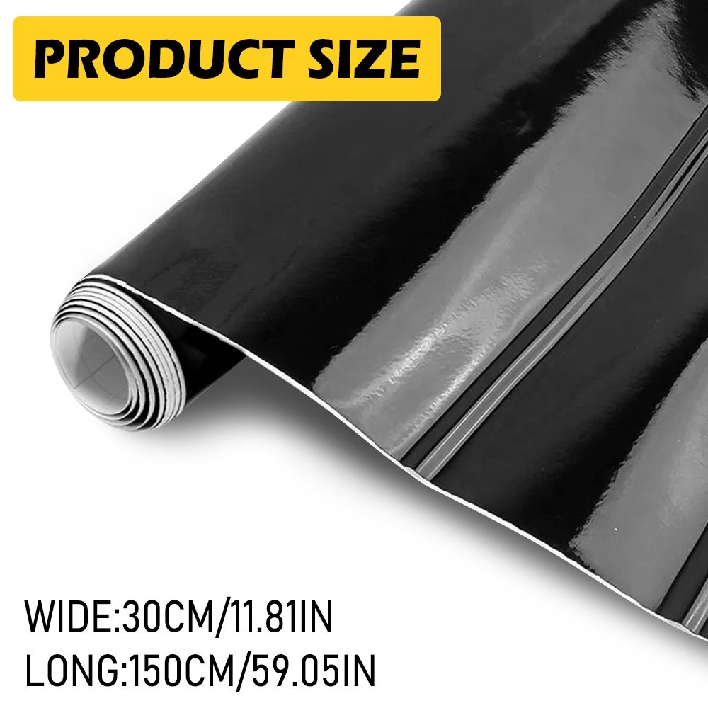 300cm Vinyl Black Wrap Gloss Car Film Sticker Decal Bubble Free
